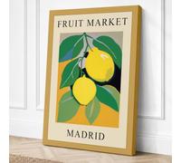 Madrid Lemon Market Vintage Canvas Wall Art Print 30x20 Inch