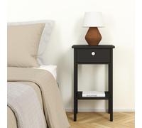 Madrid Matt Black 1 Drawer Bedside Table