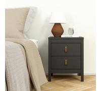 Madrid Matt Black No Effect 2 Drawer Bedside Chest (H)541mm (W)438mm (D)384mm