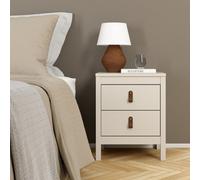 Madrid Matt Cashmere No Effect 2 Drawer Bedside Table (H)541mm (W)438mm (D)384mm