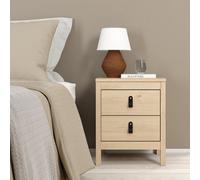 Madrid Matt Oak Effect 2 Drawer Bedside Table (H)541mm (W)438mm (D)384mm