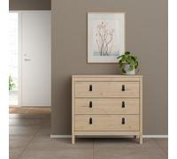Madrid Matt Oak Effect 3 Drawer Chest (H)797mm (W)823mm (D)384mm