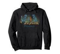 Madrid Night Travel Souvenir Panorama City Landmark Gift Pullover Hoodie