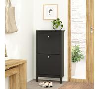 Madrid Shoe Cabinet - 2 Drawer - Door - Black