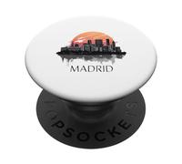 Madrid Skyline Sunset Cityscape PopSockets Adhesive PopGrip