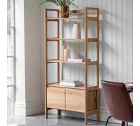 Madrid Solid Oak Bookcase with Storage - Caspian House