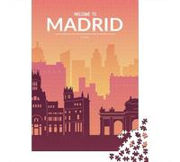 Madrid Spain, Adult 1000 Piece Jigsaw, 38x26cm/1000pcs | For after-work downtime: Adult jigsaw puzzle with 1000 pieces; with the complete challenge to keep the challenge engaging.