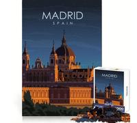 Madrid Spain at Night Art 1000 Pieces Jigsaw Puzzles for Teenagers Sharp Memory Stress Relief Fun Neat Edges Perfect Present size 50x75cm