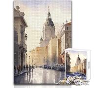 Madrid Spain Capital City 1000 Piece Jigsaw Puzzles for Adults Creative Problem Solving Game Heartfelt Memorable Gift Idea Size 38x26cm