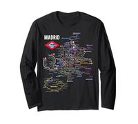 Madrid Spain Metro Subway Train Map T-shirt Gift Long Sleeve T-Shirt