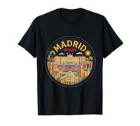 Madrid Spain Round Travel Souvenir Landmark Tourist Gift T-Shirt