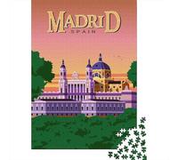 Madrid, Spain Travel 1000 Piece Jigsaw Puzzle, 38x26cm/1000pcs, for Adults, Quiet Home Activity, Weekend Downtime And Puzzle Lovers