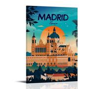 Madrid Spain Vintage Travel Art Poster (2) Decorative Painting Canvas Wall Art Living Rooms Bedroom 12x18inch(30x45cm)