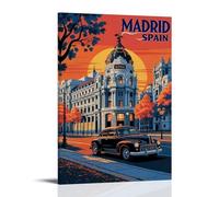 Madrid Spain Vintage Travel Art Poster (3) Decorative Painting Canvas Wall Art Living Rooms Bedroom 12x18inch(30x45cm)