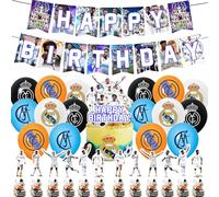 Madrid Star 30PCS Birthday Party Decorations with Football Star Balloons & Banner