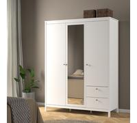 Madrid Wardrobe With 2 Doors 1 Mirror Door 2 Drawers White