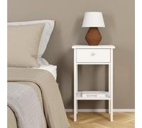 Madrid White 1 Drawer Bedside Table