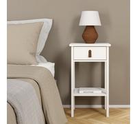 Furniture To Go Madrid Bedside Table with 1 Drawer in White - White - Manufactured wood - 1
