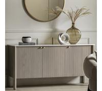 madrid white marble top sideboard with 4 doors in grey wash