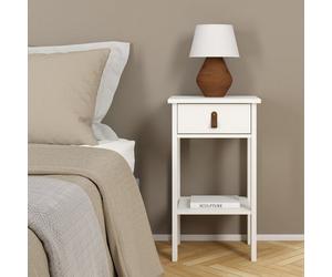 Madrid White No Effect 1 Drawer Bedside Table (H)701mm (W)400mm (D)342mm
