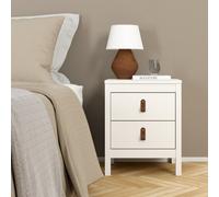 Madrid White No Effect 2 Drawer Bedside Chest (H)541mm (W)438mm (D)384mm