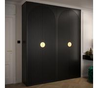 madrid wooden wardrobe with 4 doors in black