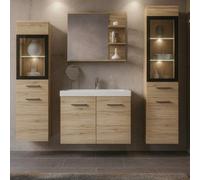 Madrit 1 Bathroom Furniture Set San Remo White Finish With Washbasin And Led Lighting