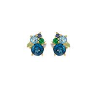 Mads Z Four Seasons Winter Earrings 14 ct. Gold 0,03 ct. 1516031 - Woman - Gold Blue/Gold