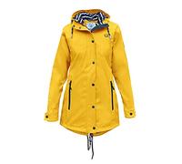 MADSea Friesennerz 620 Women's Raincoat, Half Length Waterproof Rain Parka, Windproof with Maritime, White/Blue Lining