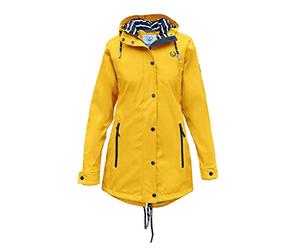 MADSea Friesennerz 620 Women's Raincoat, Half Length Waterproof Rain Parka, Windproof with Maritime, White/Blue Lining