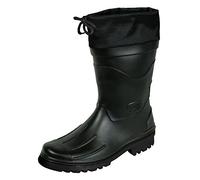 MADSea Men's Boys Wellington Boots Nils-Hannes Half Height Waterproof Unlined Rain Boots with Lace-Up Nylon Cuff, black, 13.5 UK