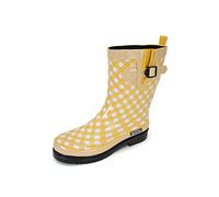 MADSea Women's Checkered Wellington Boots Yellow Half Shaft, yellow, 7 UK
