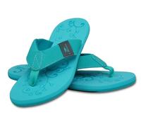 MADSea Women's Toe Post Mules Beach Woman Toe Separator Flip Flop Thong Sandals Summer Beach, turquoise, 9 UK
