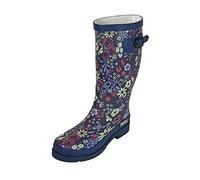 MADSea Women's Wellington Boots Flower Print Rain Boots Long Shaft Multicolour Size: 6 UK