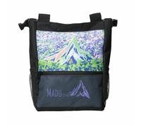 Madu Climb - Bouldering Chalk Bucket Large Self-Standing Chalk Bag with Magnetic Closure, Fleece Lining, Zippered Pockets & Brush Holders (Purple Art Work)