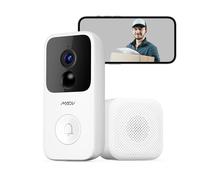 MADV Smart Video Doorbell, 2K Resolution, Night Vision, Two-Way Audio, Motion Detection, Voice Changing Answering, Cloud Storage, Free Chime, Instant Installation