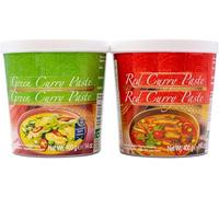 Mae Ploy Thai Green & Red Curry Paste 400g Each Authentic Thai Curry Paste Hot And Mild Chili Asian Food