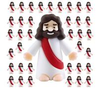 Maean 50 Packs Little Jesus Figures Easter Gifts Mini Jesus Figurines in Bulk Tiny Jesus Figures Easter Decorations (50, Red)