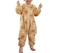 Maeau Baby Falnnel Sleepsuit Soft Warm Fuzzy Fleece Romper Jumpsuit Toddler Boys Girls Footless Sleepsuit Hoodless Pyjamas Sleepwear Nightwear A-Brown Bear 18-24 M