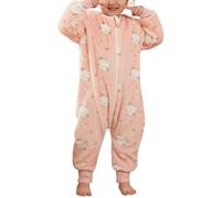 Maeau Baby Falnnel Sleepsuit Soft Warm Fuzzy Fleece Romper Jumpsuit Toddler Boys Girls Footless Sleepsuit Hoodless Pyjamas Sleepwear Nightwear A-Cat 18-24 M