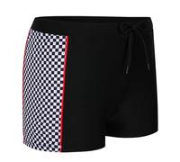 Maeau Boys Swimming Trunks 7-14 Years Quick Dry Swim Shorts Trunks with Inner Lining & Drawstring Beach Surfing Swimsuit Shorts for Boys Black+White 11-12 Years