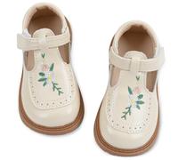 Maeau Girls Dress Shoes Toddler Mary Janes School Shoes Little Girl Oxford Uniform Wedding Dress Flats with Soft Anti-Slip Sole Beige 6