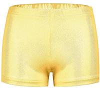 Maeau Girls Gymnastic Shorts 1PC Shiny Ballet Dance Short Kid Girls Activewear Shorts Gym Sports Yoga Cycling Running Booty Shorts Gold 7-8 Y