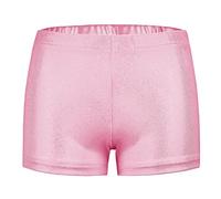 Maeau Girls Gymnastic Shorts, 1PC Shiny Ballet Dance Short, Kid Girls Activewear Shorts, Gym Sports Yoga Cycling Running Booty Shorts for Kid Girls Pink 140
