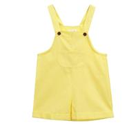 Maeau Girls One Piece Dungaree Baby Kids Overalls Short Jumpsuits Cotton Romper with Adjustable Straps Sleeveless School Street Outdoor Loose Tracksuit Shorts Yellow 11-12 Years