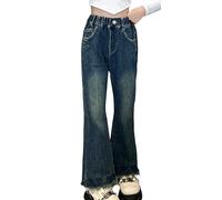 Maeau - Jeans Trousers for Girls Skinny Jeans Y2K Denim Pants High Waist Flared Pants with Pockets Age 4-15 Years