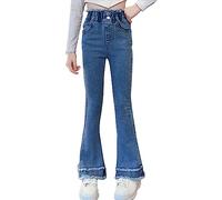 Maeau - Jeans Trousers for Girls Skinny Jeans Y2K Denim Pants High Waist Flared Pants with Pockets Age 4-15 Years