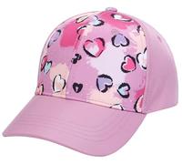 Maeau Kid Girls Baseball Hats with Ponytail Adjustable Anti UV Tennis Cap Summer Sun Protection Hat Child Sport Caps Heart S