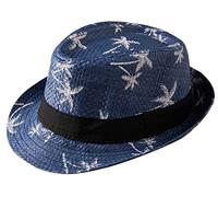 Maeau Kids Fedora Straw Hat Summer Sun Protection Beach Straw Hat Outdoor Sunhat 0-3 T Navy Blu