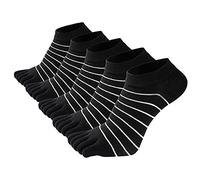 Maeau - Ladies Five Finger Socks Novelty Mini Crew Socks Women Breathable Cotton Toe Socks Ankle Sock Girls for Running Hiking Sports Socks 5 Pairs - Black
